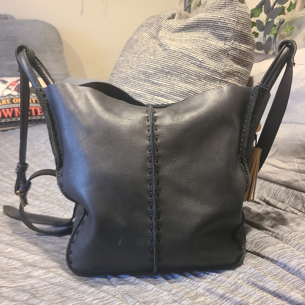 The Sak Black Leather Shoulder Bag